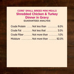 Wellness Core poultry dinner shredded protein in gravy