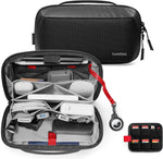 Tomtoc electronic organizer accessory tech pouch in black front view showing premium water-resistant material
