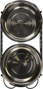 Spot elevated pet feeder showing removable stainless steel bowls