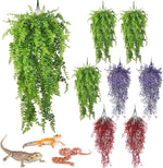 PINVNBY 2 Pack Reptile Plants Terrarium Hanging Fake Vines with Suction Cup Artificial Leaves for Bearded Dragons Lizards Geckos Snake Hermit Crab (Purple and Green) - Image 9