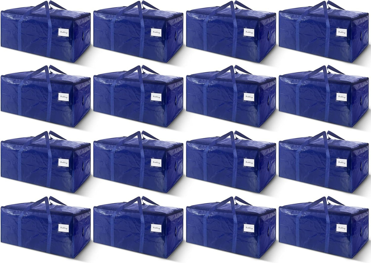 8 Pack Extra Heavy Duty Large Moving Bags with Strong Zipper & Carrying Handles, Sturdy Clothes Storage Bags Totes Bins, Packing Bag Move Boxes College Moving Supplies, Dark Blue - 24 gal - Image 13