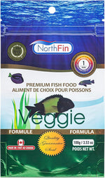 Northfin veggie fish food front view packaging