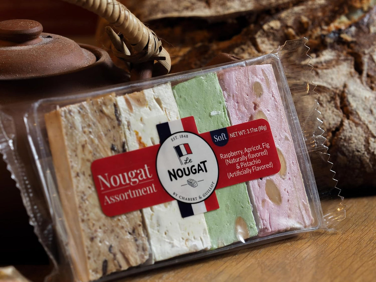 Authentic gluten-free French confectionery tray with premium roasted almonds and natural honey.