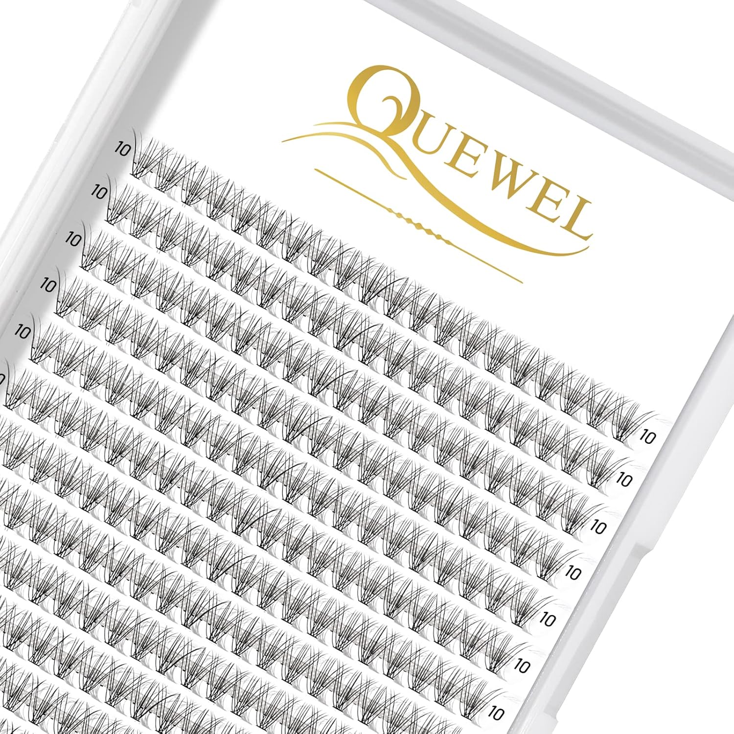 QUEWEL Cluster Lashes 240Pcs Individual Lashes 10D 0.10C Curl 10mm Knot-Free Lash Extensions Clusters Lashes Soft&Natural False Eyelashes Individual DIY Eyelash Extension at Home(10D 0.10C 10) - Image 1