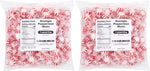 Side view of the classic red and white striped hard candy mints perfect for Indian holiday party decorations.