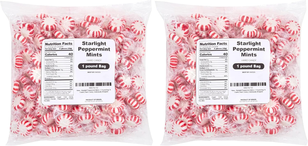 Side view of the classic red and white striped hard candy mints perfect for Indian holiday party decorations.