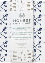 HonestBaby crib sheet compass pattern close up