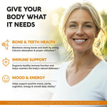 Nutraharmony organic Vitamin D3 K2 package and daily supply info