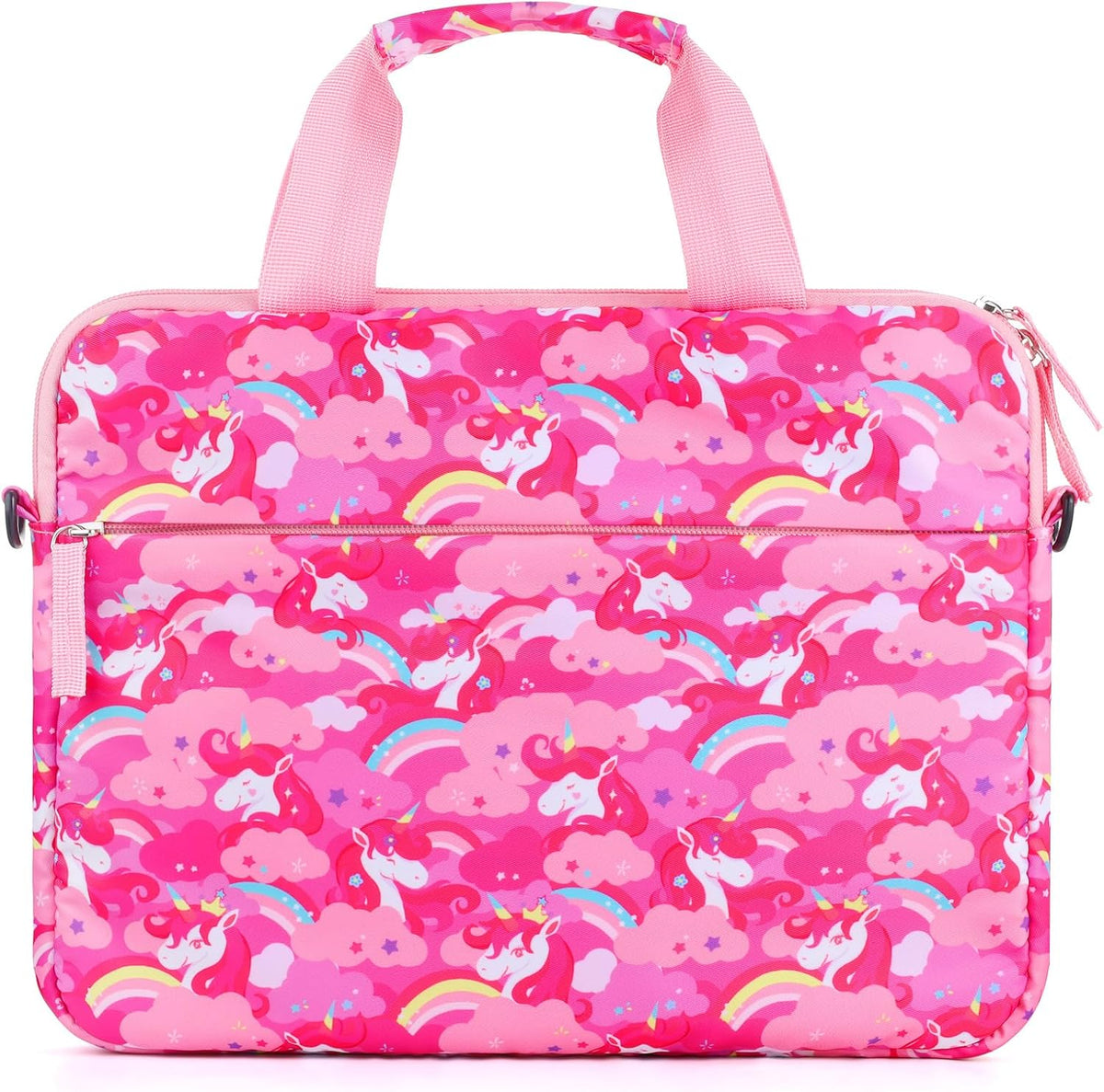Foxstory kids tablet carrying case front view showing pink unicorn design