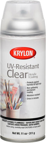 Krylon UV-Resistant Clear Gloss Acrylic Coating Aerosol Spray 11 Ounce front view.