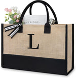 TOPDesign Personalized Initial Canvas Beach Bag, Monogrammed Gift Tote Bag for Women - Image 9