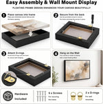 P&L Art canvas floater frame corner bracket and assembly detail