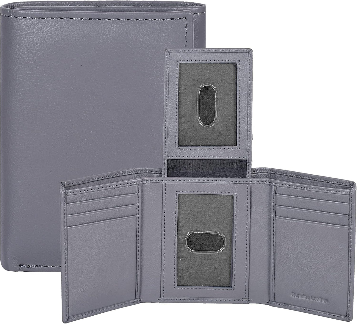 Real Leather Mens Trifold Wallet RFID Blocking Slim Minimalist Front Pocket - Thin & Stylish with ID Window in Gift Box - Image 11