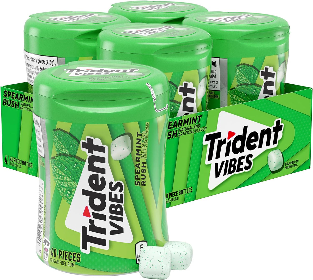 Trident Vibes Sugar-Free Chewing Gum, Cotton Candy Flavor, 40 Pieces - Image 10