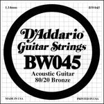 D'Addario BW045 acoustic guitar single string front view packaging