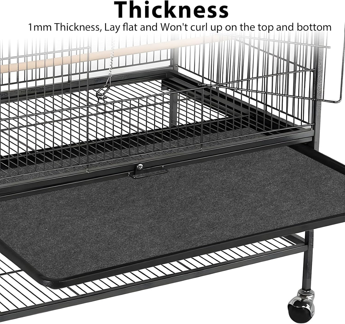 Using Tababao absorbent cage mat for parrot cage cleaning