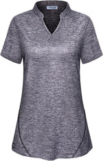 Vldnery women golf shirt front view athletic wear