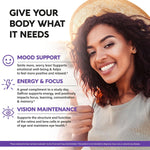 Back label of NutraHarmony Saffron dietary supplement displaying ingredients and directions.