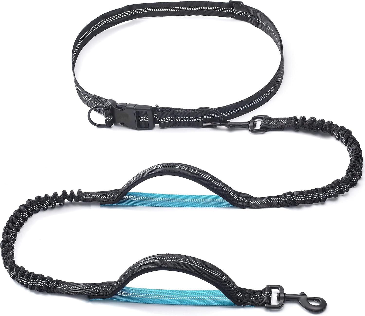 IyoShop Retractable Hands Free Dog Leash front view in black