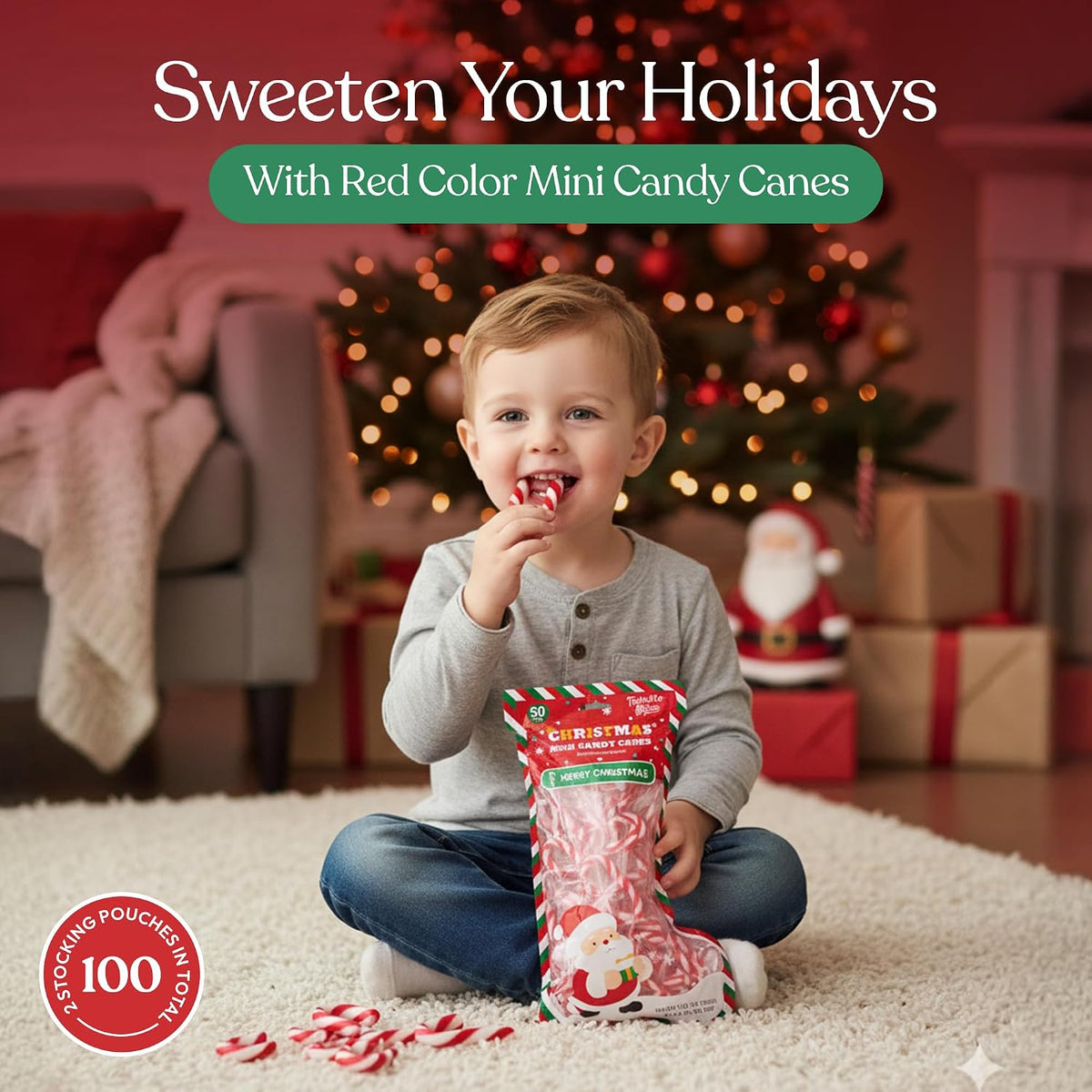 Authentic USA imported Twinkle Bites peppermint holiday candy canes.