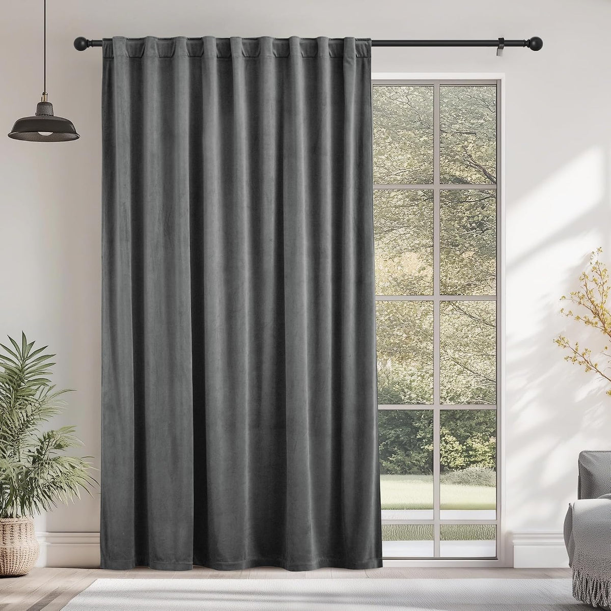 Navy Blue Blackout Curtains for Bedroom W52 x L96 inches 1 Panel | Premium Luxury Fabric, Vintage Style, Thermal Insulated Privacy Protect Velvet Drapes for Bedroom, Living Room, Sliding Door - Image 14