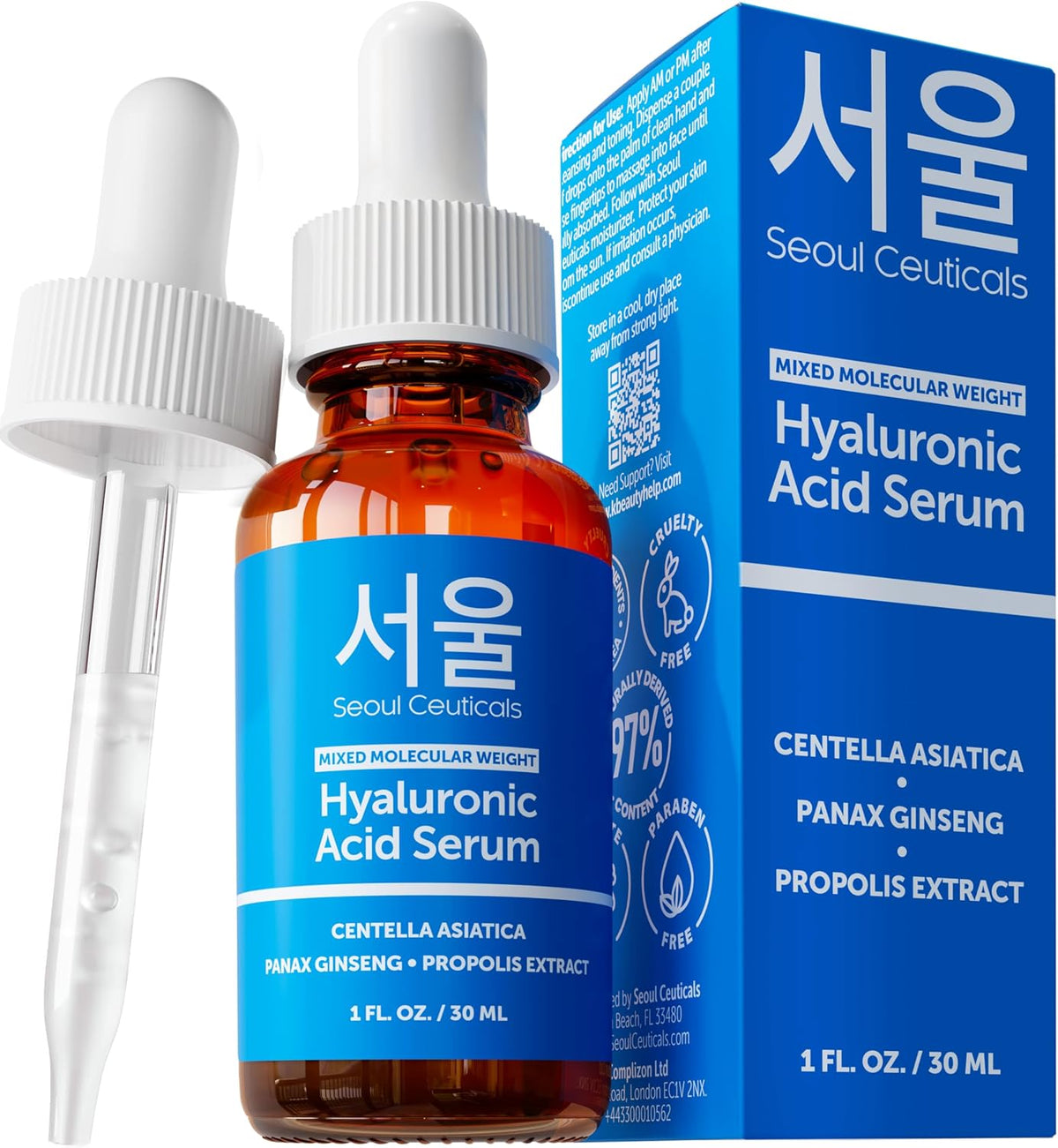 SeoulCeuticals Korean Hyaluronic Acid Serum bottle front view