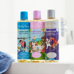 Childs Farm children bubble bath texture and foam demonstration