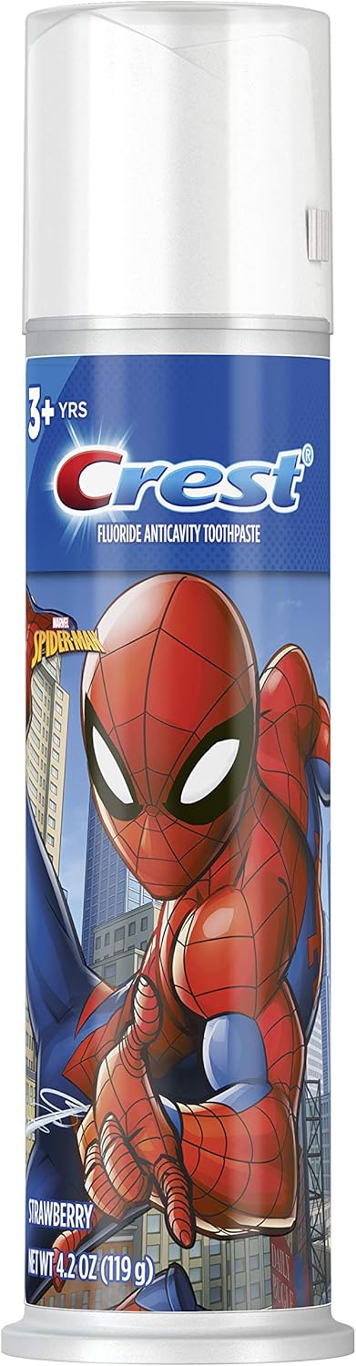 Crest Kid's Toothpaste Pump, Featuring Marvel's Spiderman Flavor, Strawberry, 4.32 Ounce - Image 1