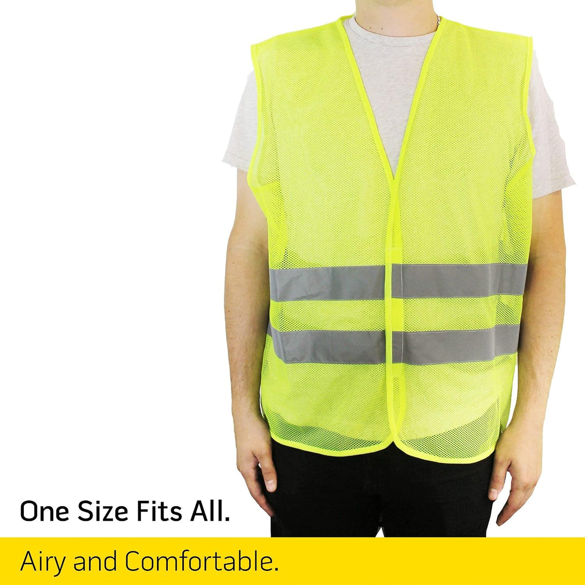 PeerBasics safety vest mesh fabric close up