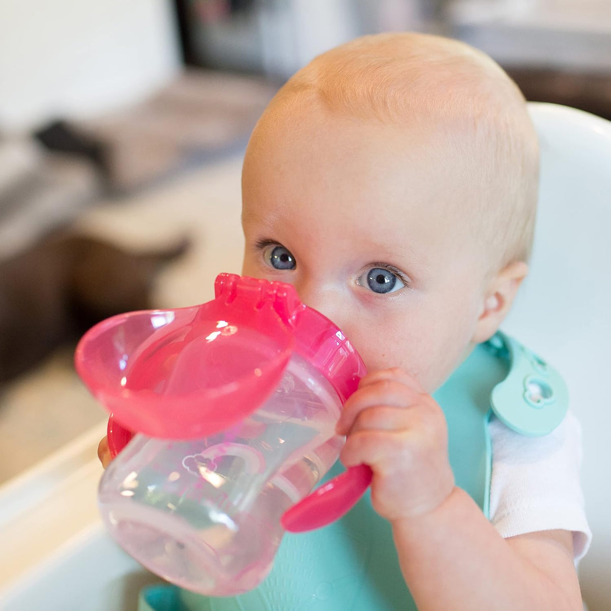 Dr. Brown's Milestones Soft Spout Sippy Cup with Handles, BPA-Free, Pink Rainbow - Image 10