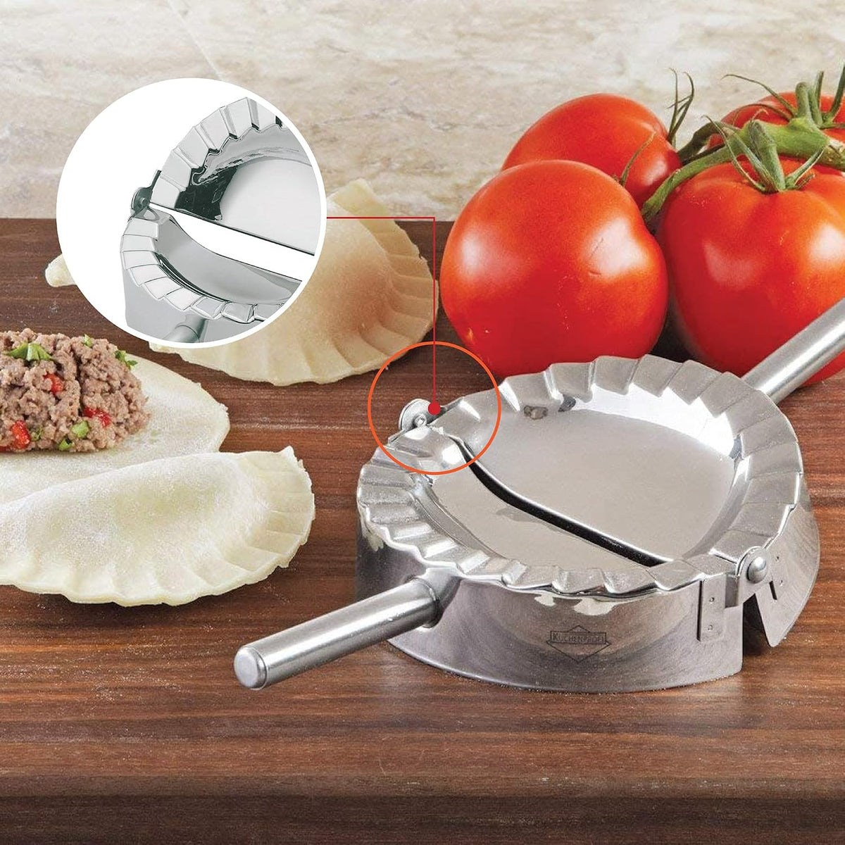 Kitchen tool base used for cutting fresh pasta dough circles
