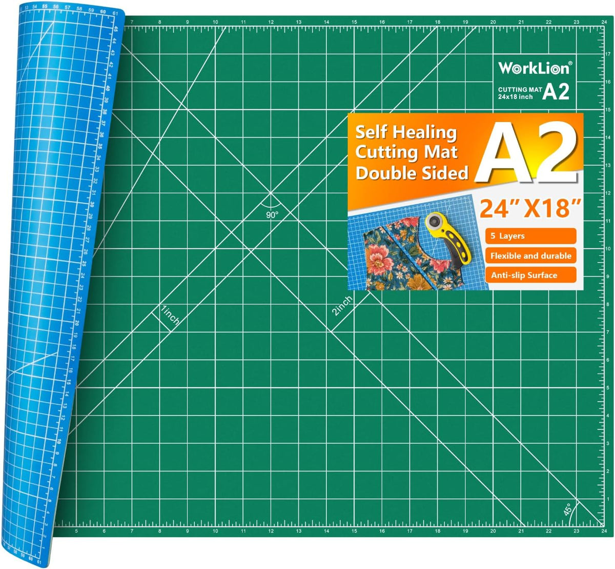 WORKLION Full 9" x 12" Art Self Healing PVC Cutting Mat, Double Sided, Gridded Rotary Cutting Board for Craft, Fabric, Quilting, Sewing, Scrapbooking Project... - Image 12