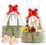 Orchidleaf woven bamboo gift baskets front view empty hamper kit