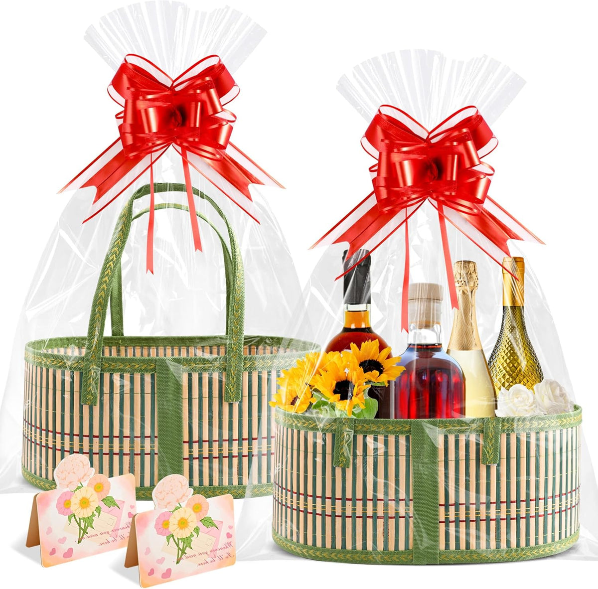 Orchidleaf woven bamboo gift baskets front view empty hamper kit