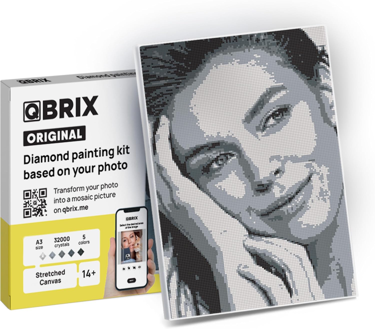 QBRIX framed diamond art custom diamond painting kit front view