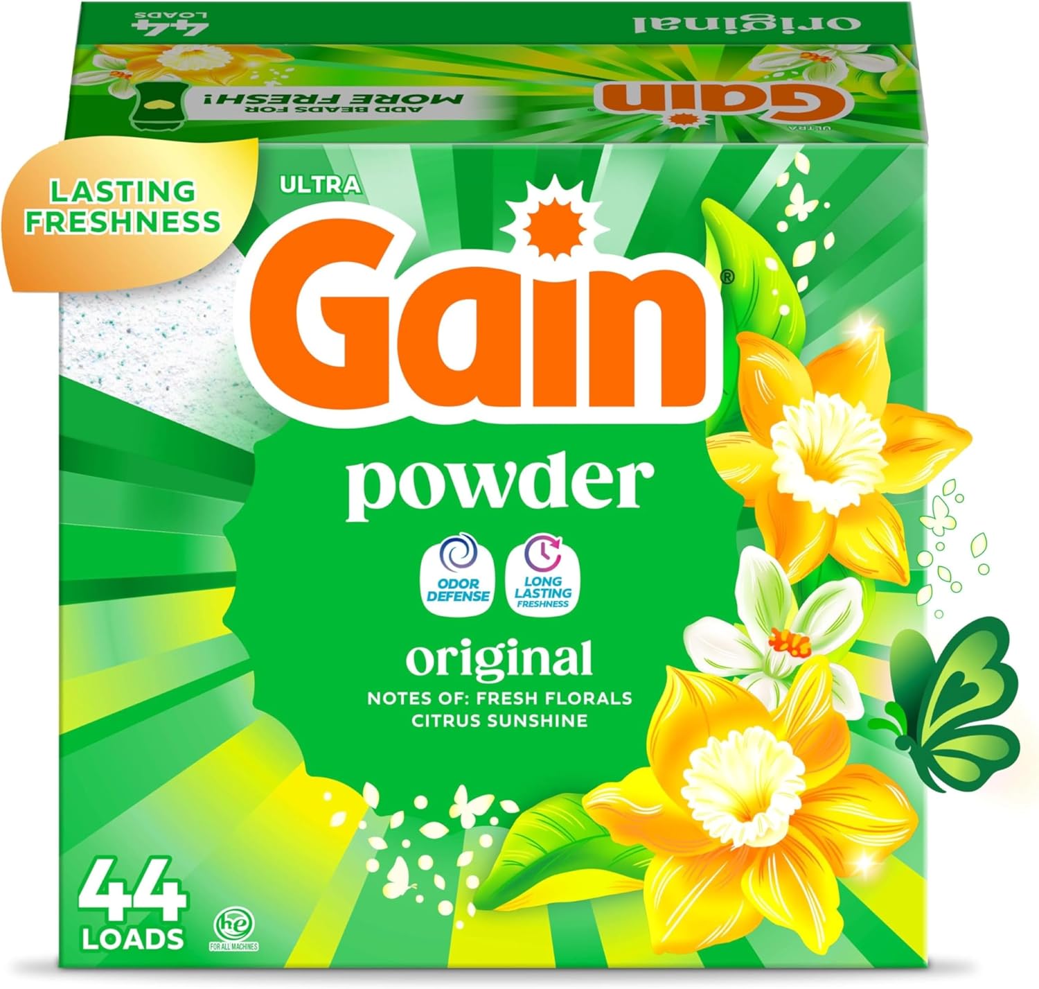 Gain Powder Laundry Detergent, Original Scent, 44 Loads, 40 OZ - Image 1