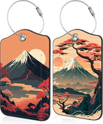Mesmerizing Mountain Lake Scenery Luggage Tag for Suitcase 2 Pack Leather Luggage Tag with Privacy Flap Name ID Label and Metal Loop for Women Men Travel - Image 9