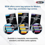 Back view of BCW comic book protective bag
