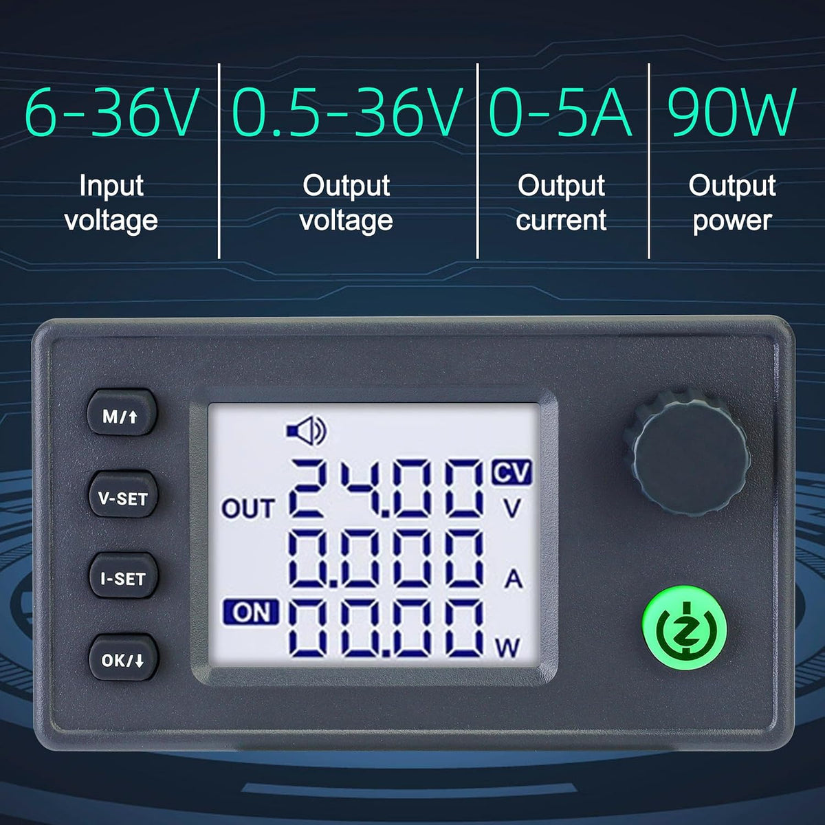 Zendstanding voltage regulator LCD screen display