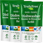 Truly Free Natural Dishwasher Booster and Rinse Aid front view pack of three packaging