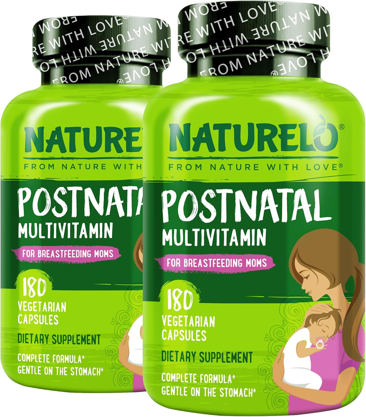 NATURELO Postnatal Multivitamin - Supplement for Breastfeeding Women - Plant-Based Vitamin D, Folate, Gentle Iron - for Nursing Mother, Baby - Post Natal Lactation Support 180 Capsules - Image 9