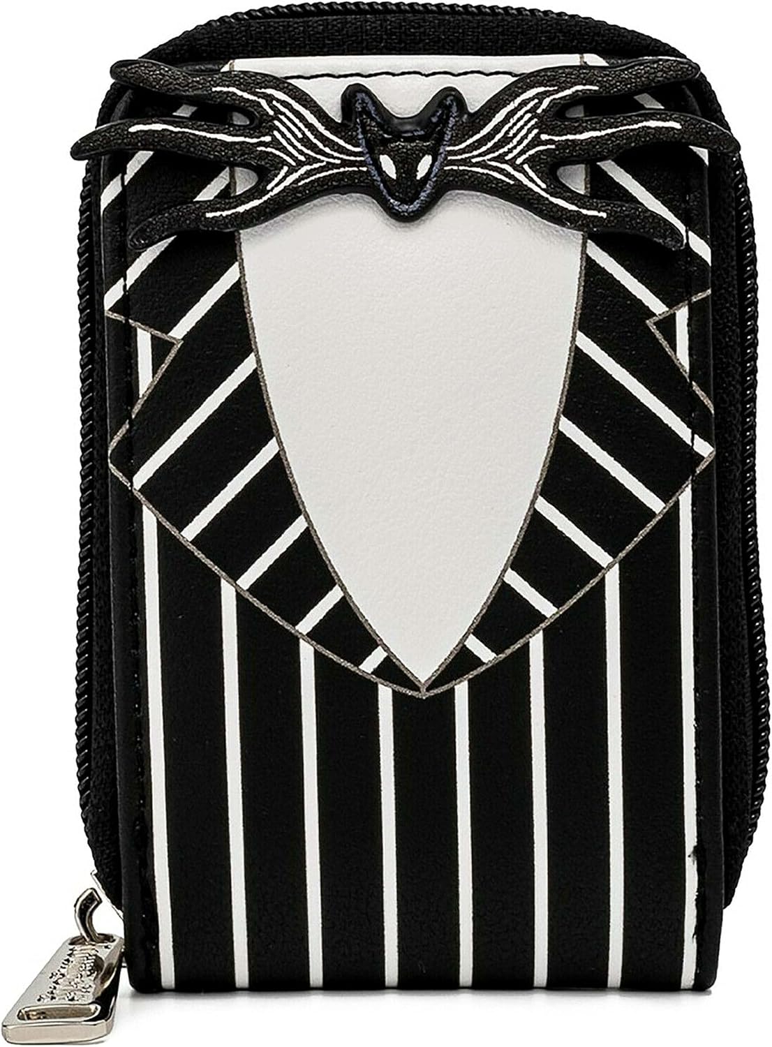 Loungefly Jack Skellington wallet zipper and metal hardware close up