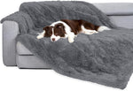 gogobunny Waterproof Dog Blanket for Couch & Furniture Protection - Super Soft Reversible Throw for Large Dogs & Cats, Calming Washable Fur & Sherpa Pet Blanket(33x77 Inch, Grey) - Image 9