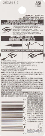 Black Comet metallic liquid liner swatch on skin