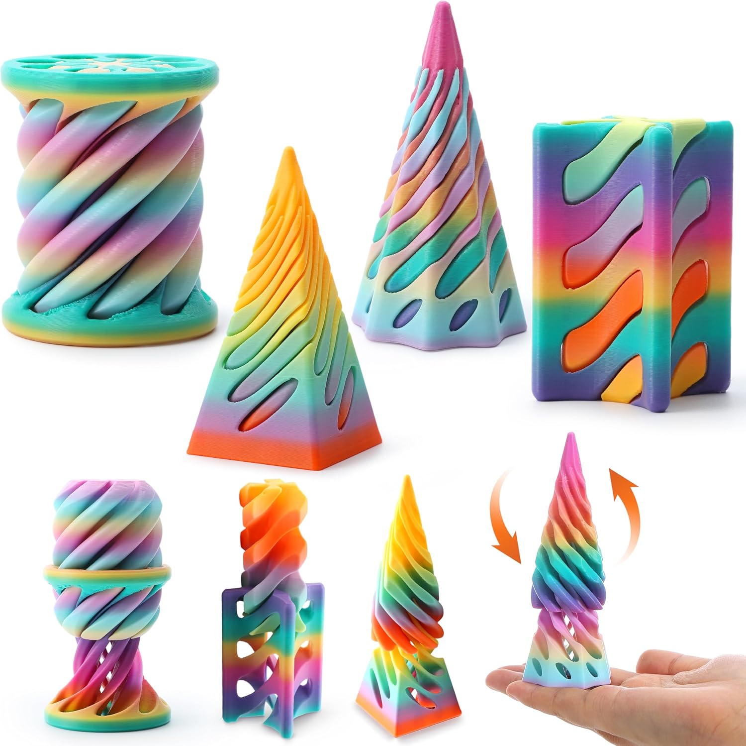 Joyin 4 pack impossible cone fidget toys front view