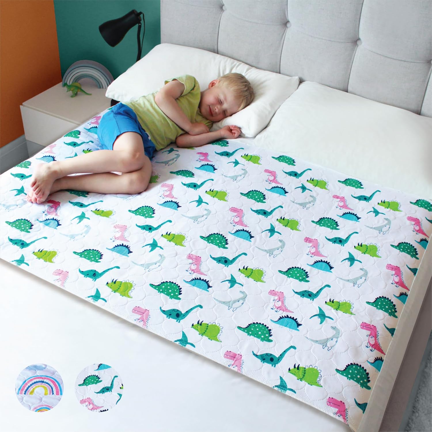 Hygge Supplies dinosaur potty training bed pad front view