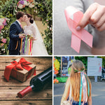 White craft ribbon displayed for wedding party decor