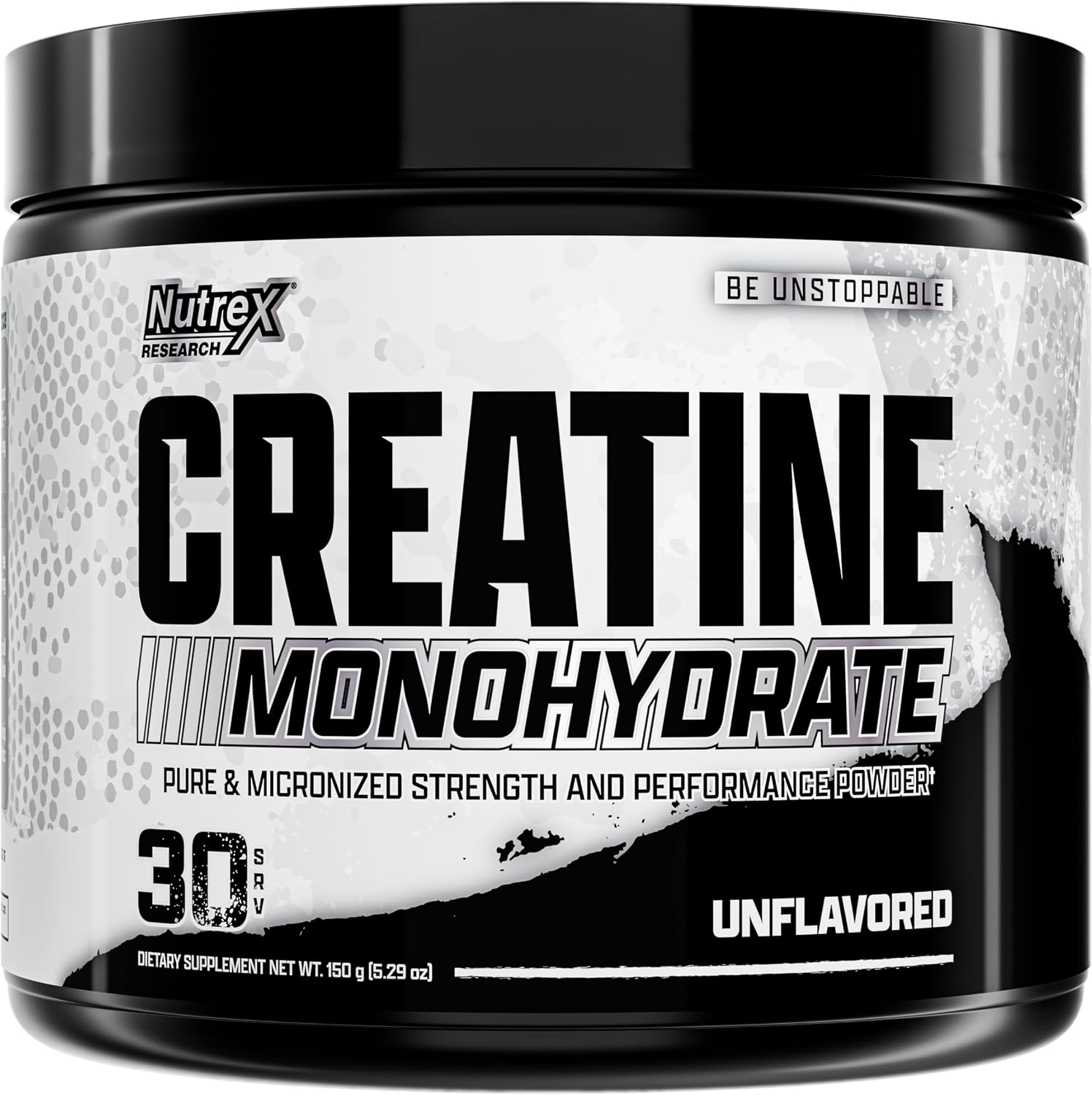 Nutrex Research Creatine Monohydrate Powder 30 Servings front view imported supplement container