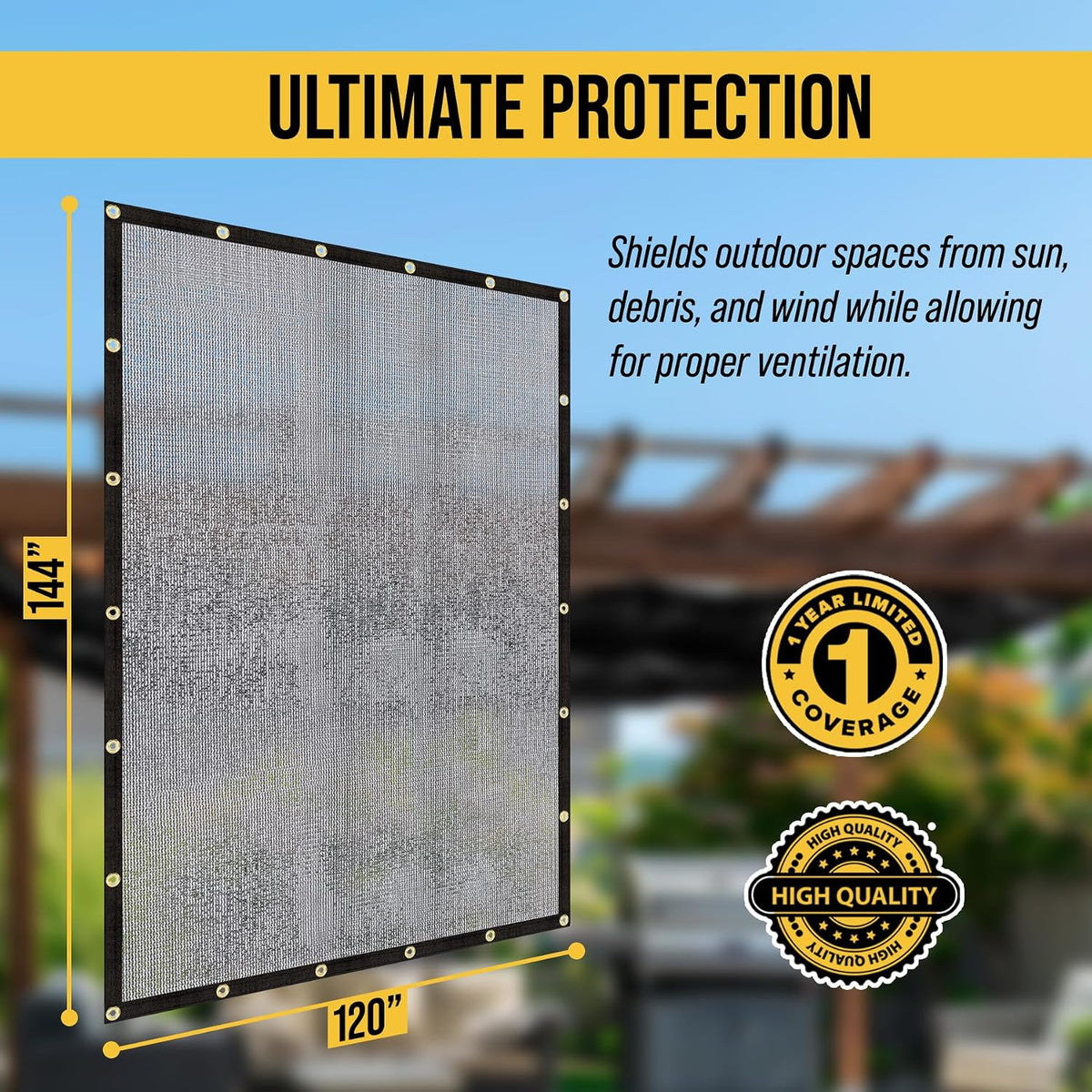 AdirPro black shade tarp folded showing fabric texture