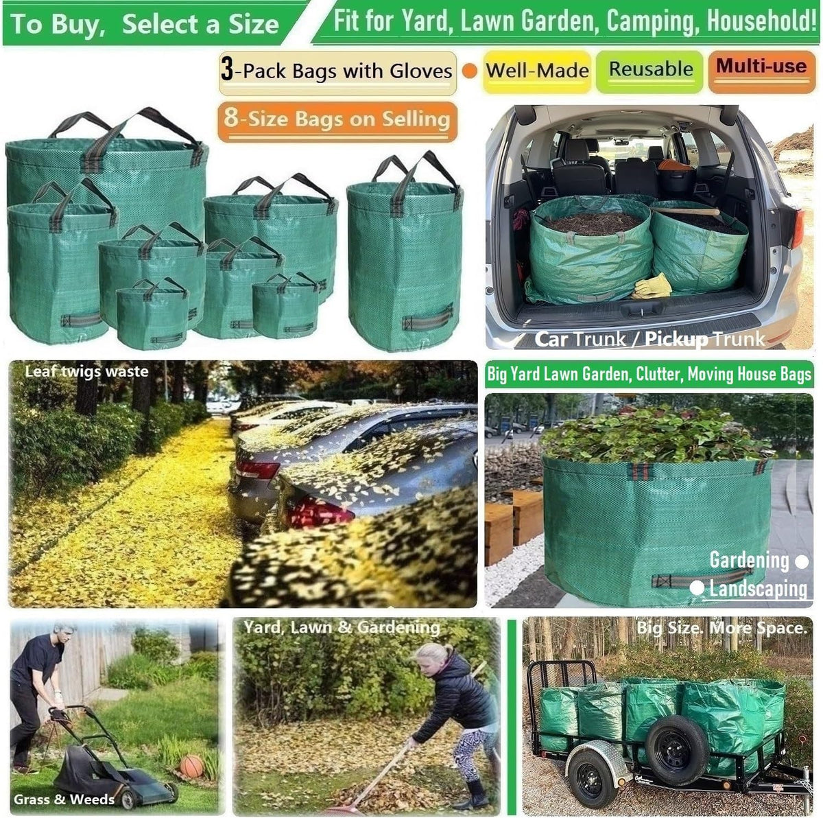 Tespher yard waste bags standable design
